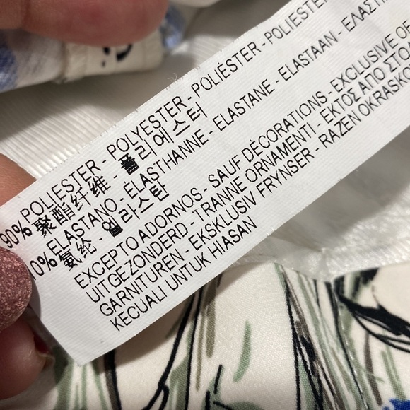 Zara floral pants NWT slim‎ tailored stretch summer trousers - Picture 7 of 8